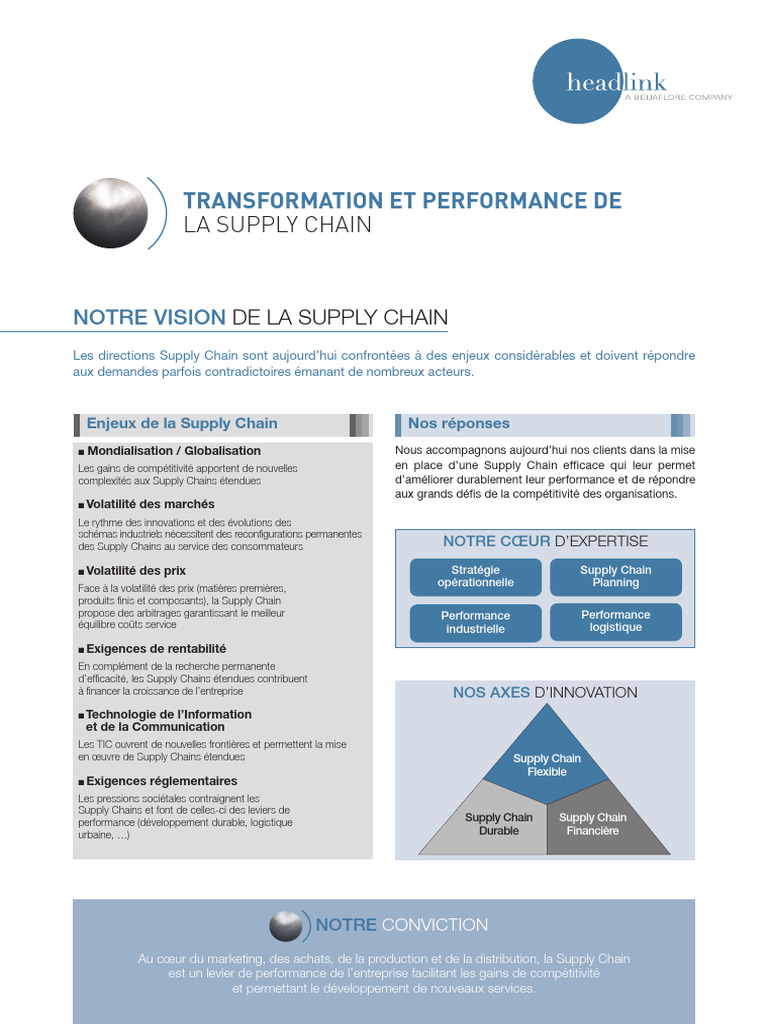 Vision et Performance de la Supply Chain | PDF | Logistique | Gestion ...