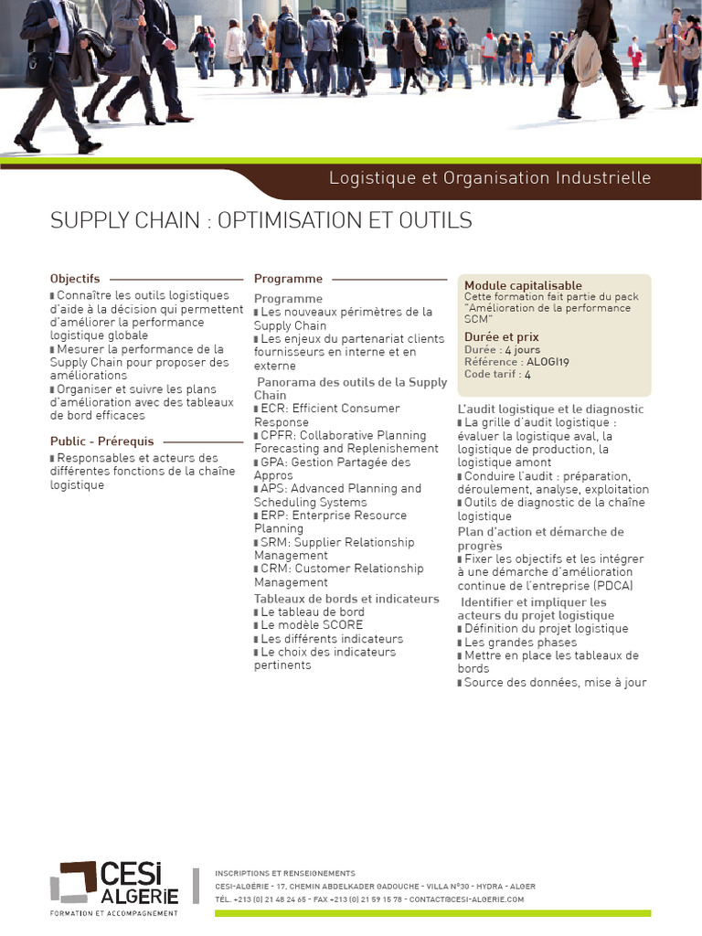 Outils et Performance de la Supply Chain | PDF | Logistique | Gestion ...