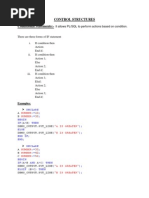 Control Structures Conditional Statements:-: Examples