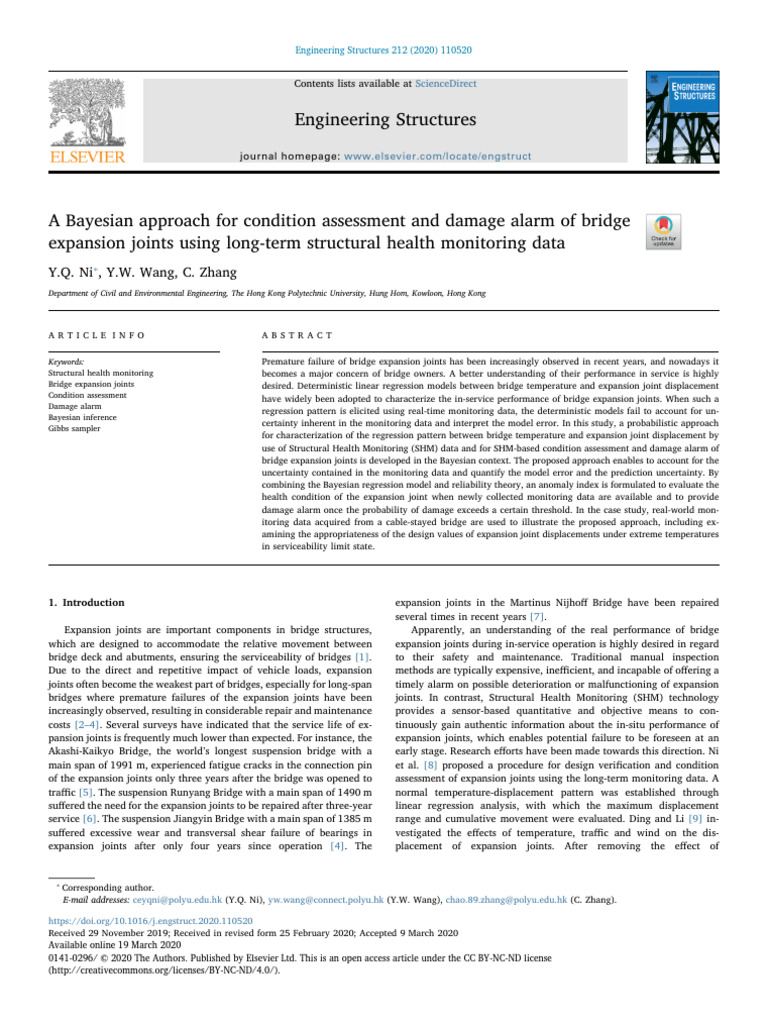 Bayesian Damage Assessment for Bridge Joints | PDF | Statistical Theory ...