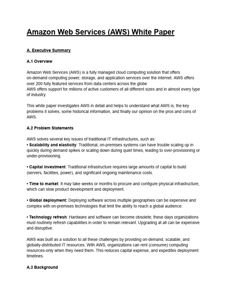 Overview of AWS Cloud Solutions | PDF | Cloud Computing | Amazon Web ...