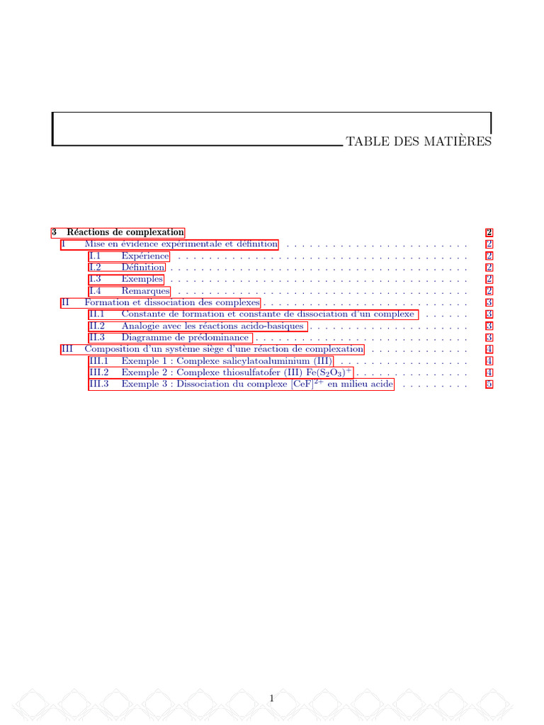 Réactions de Complexation et Exemples PDF Dissociation (chimie — free download