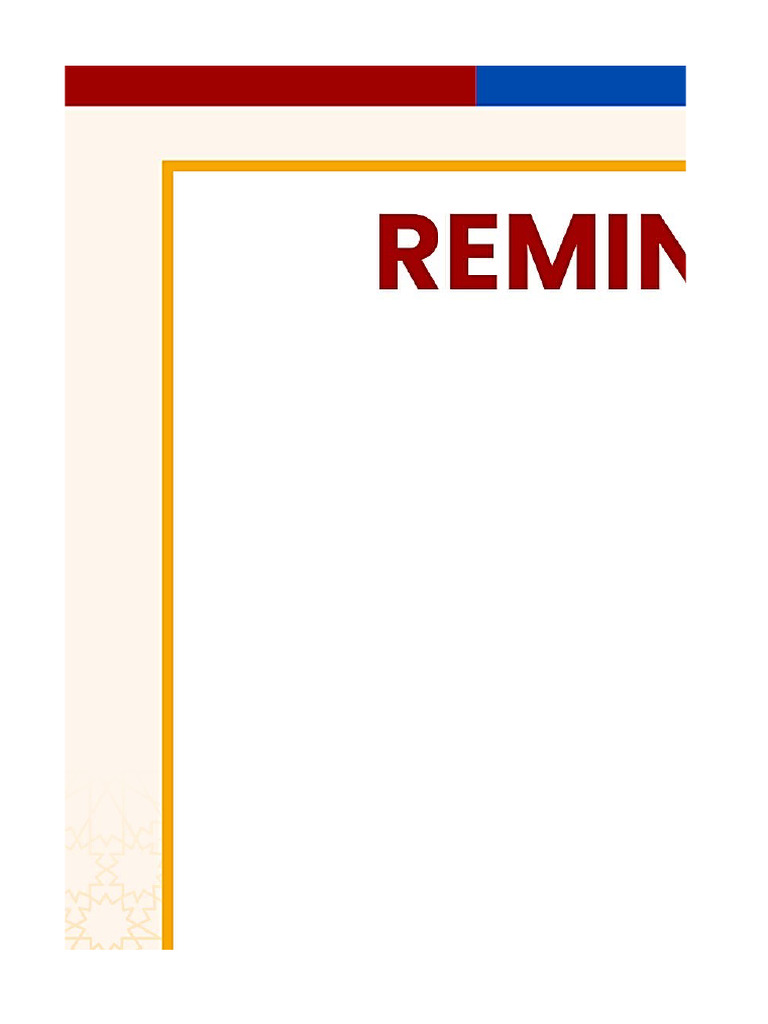 Reminders | PDF