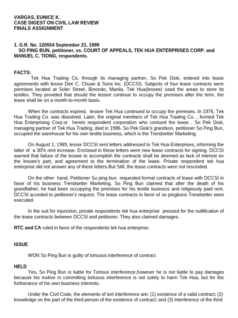 Civil Law Rev-Assignment | PDF | Defamation | Negligence