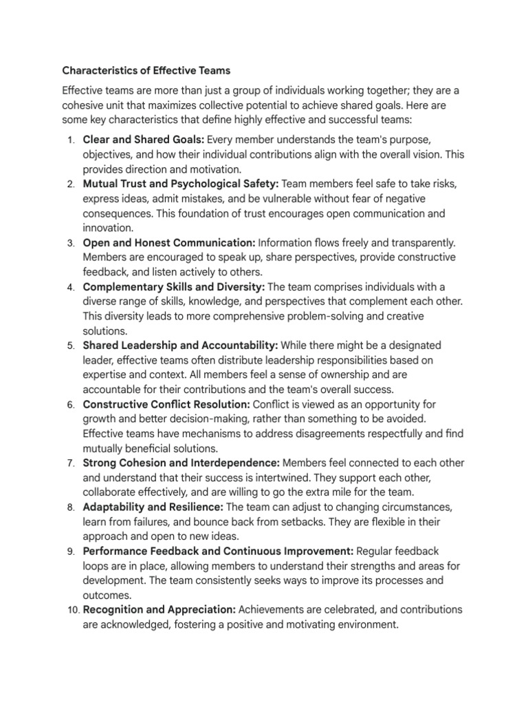 What Are Characteristics of Effective Teams Share... | PDF | Spaceflight
