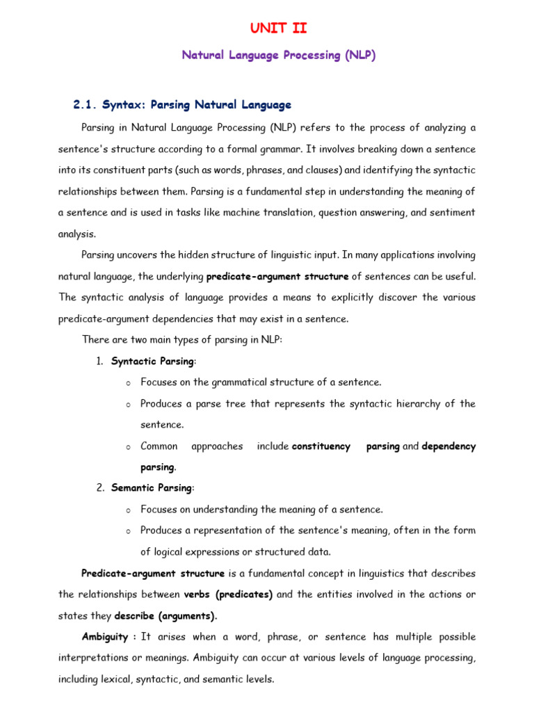 Syntactic Parsing in Natural Language Processing | PDF | Parsing | Phrase