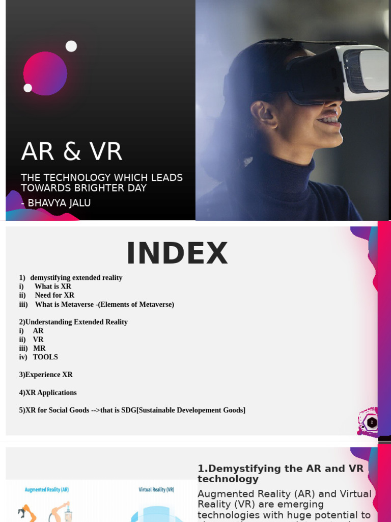 Bhavya Ar Vs VR | PDF | Augmented Reality | Virtual Reality