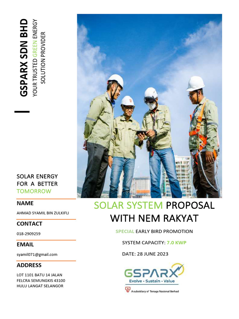 GSPARX Solar System Proposal Summary | PDF | Banks | Photovoltaic System