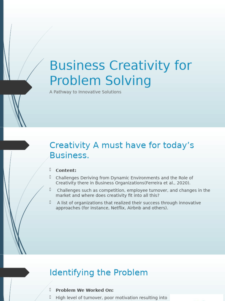 28 Nov Business Creativity For Problem Solving | PDF | Creativity ...