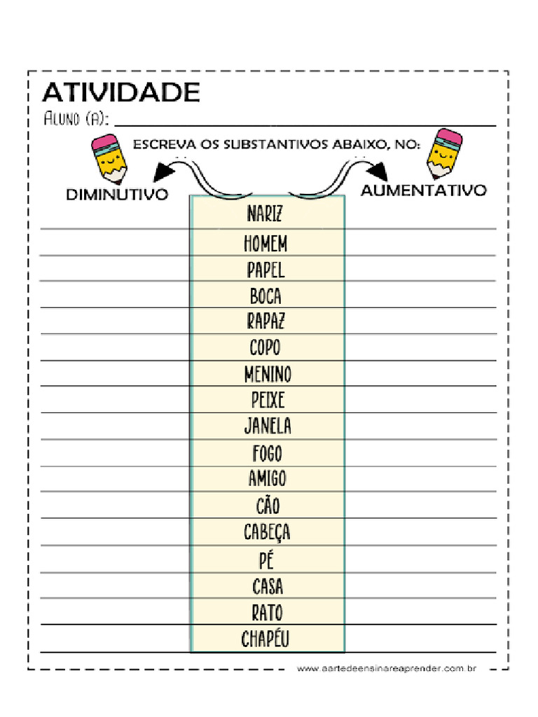 Aumentativo e Diminutivo | PDF