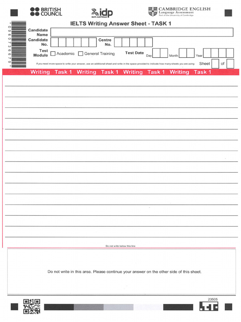 Writing Answer Sheet | PDF