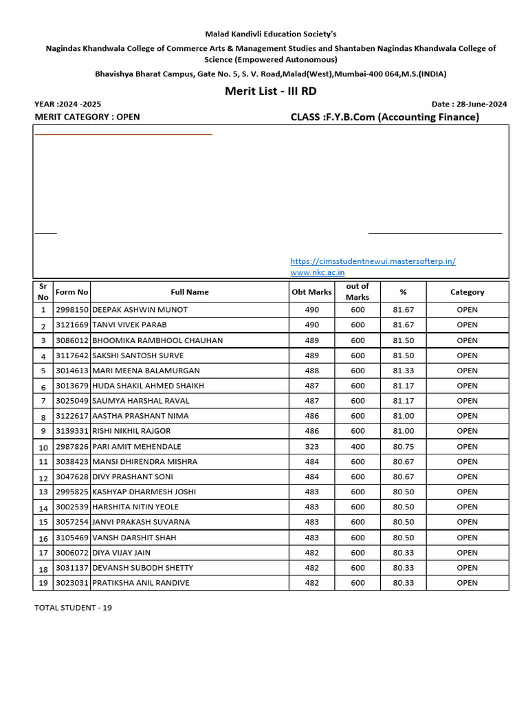 BAF 3rd MERIT Open | PDF