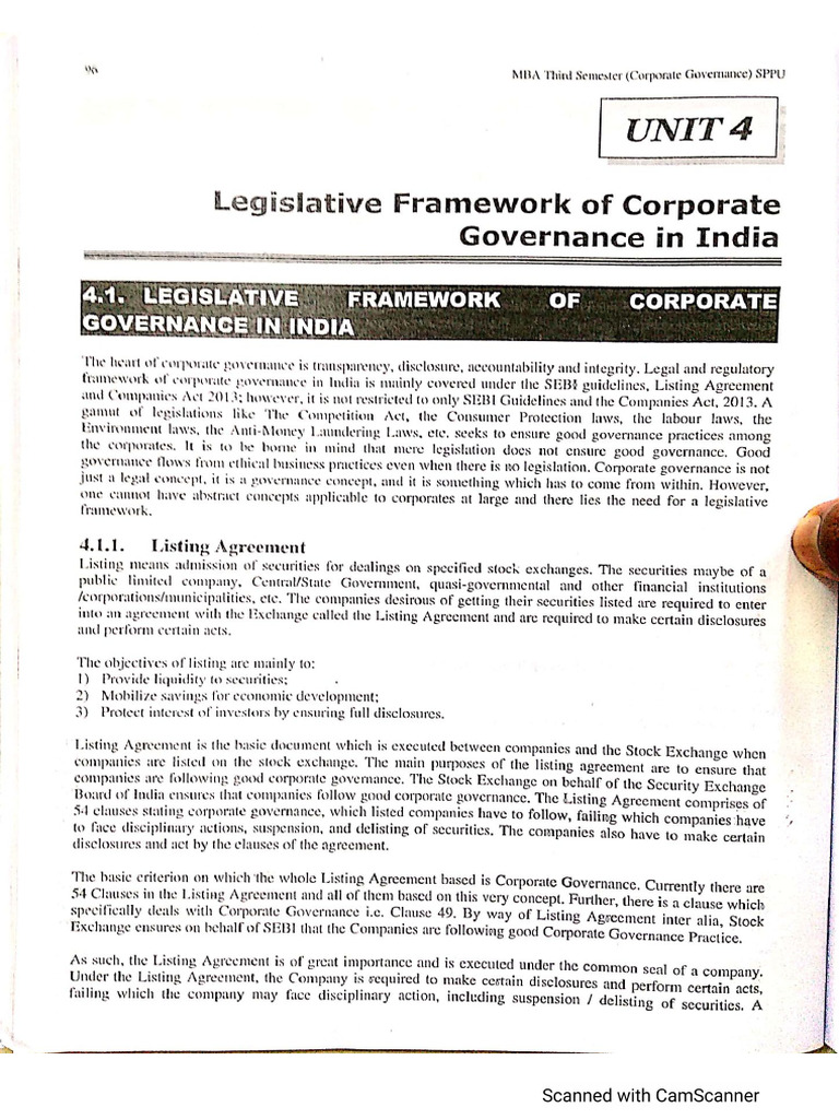 Corporate Governance Sem 3 Unit 4 | PDF