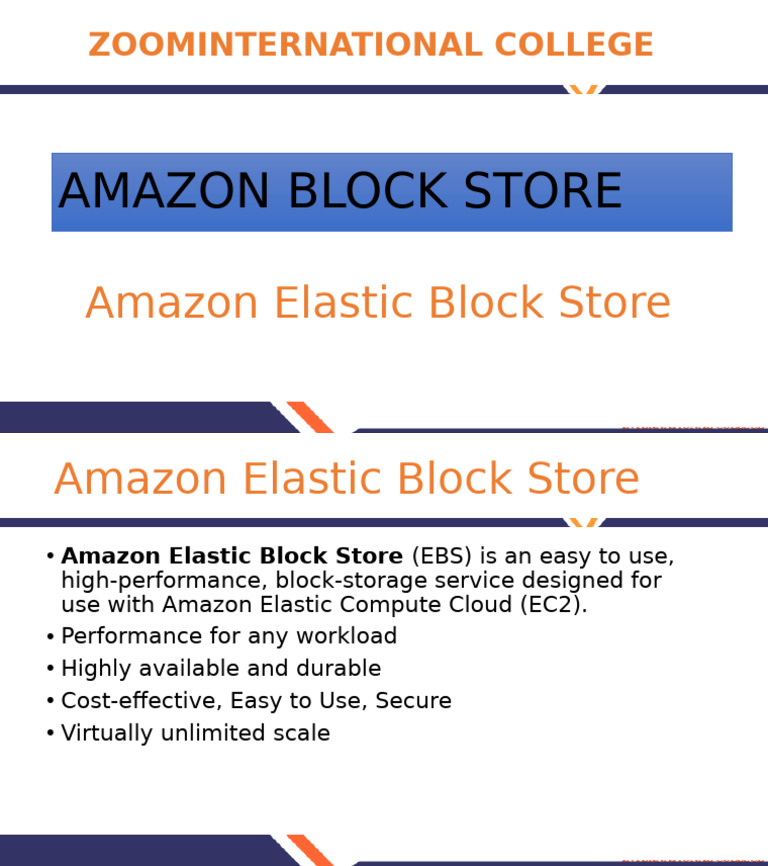 Amazon Elastic Block Store Overview | PDF
