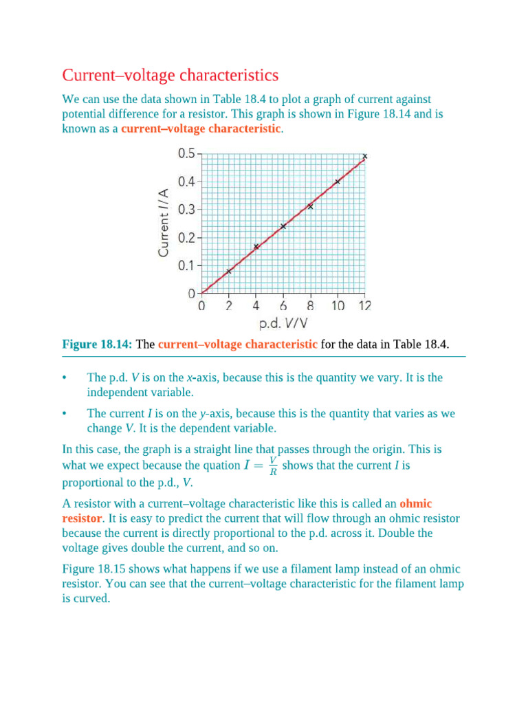 I V Characteristics | PDF
