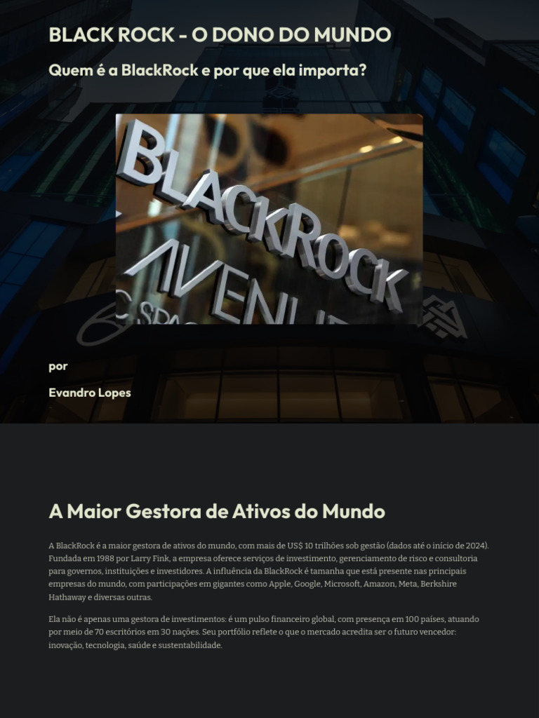A Influência Silenciosa da BlackRock | PDF | Câmbio de fundo comercial ...