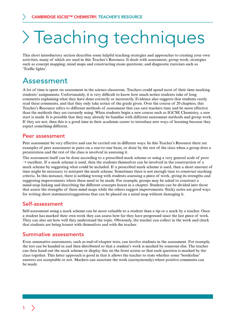 Active Learning Strategies in Chemistry | PDF | Teachers | Reading ...