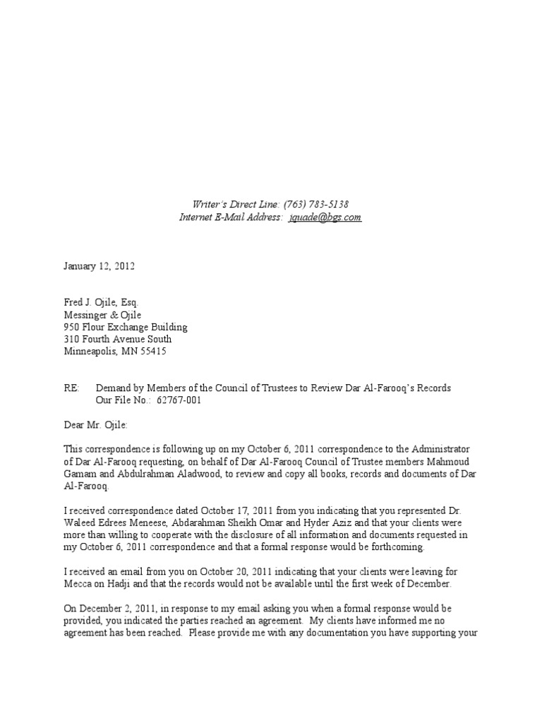 Sample demand letter image