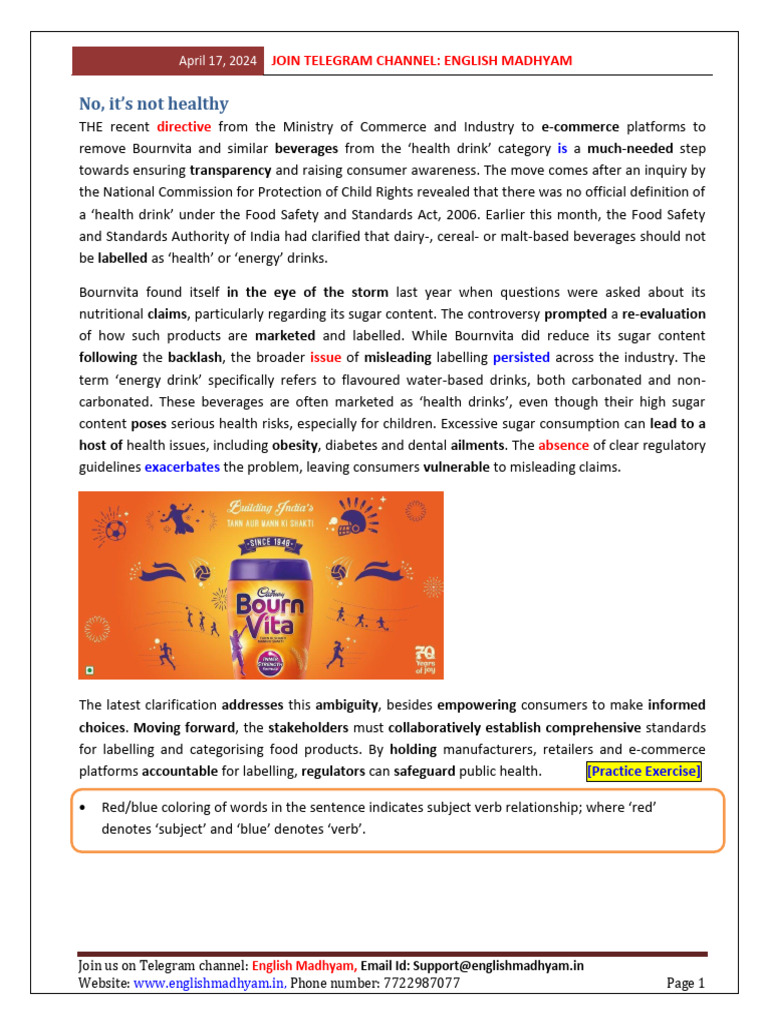 E-Commerce Health Drink Regulations Update | PDF | Food Safety | Verb