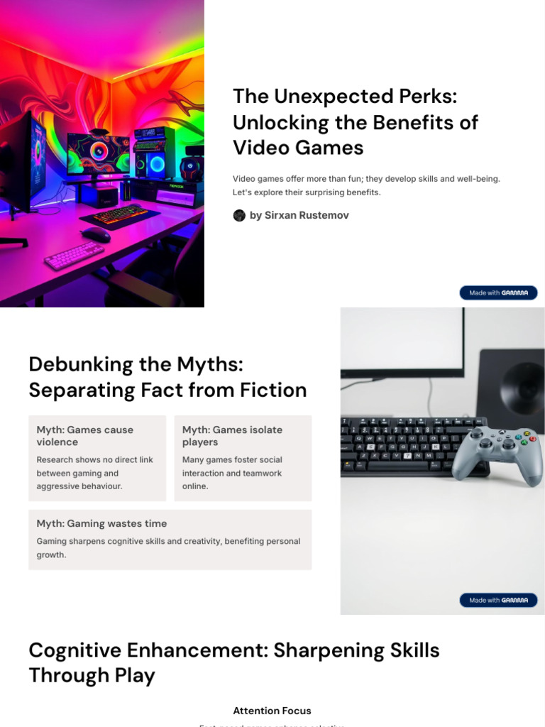 The Unexpected Perks Unlocking The Benefits of Video Games | PDF ...
