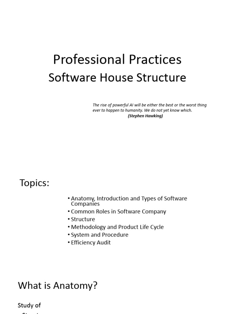 13-Software House Structure | PDF | Software Testing | Business