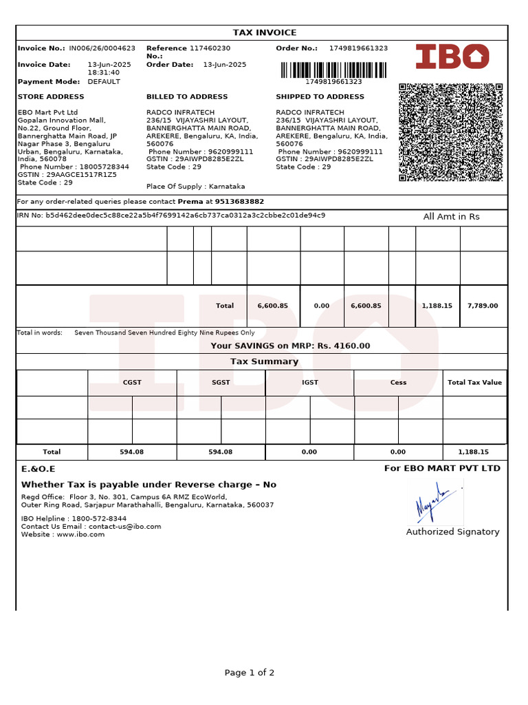 Tax Invoice: All Amt in Rs | PDF | Taxation | Government Finances