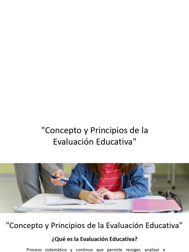 Principios de Evaluación Educativa | PDF | Evaluación | Cognición