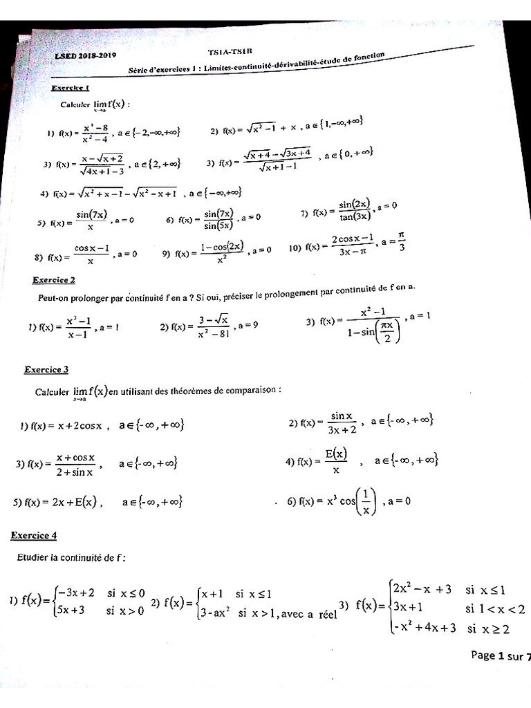 Maths TS1 LSED 1 | PDF
