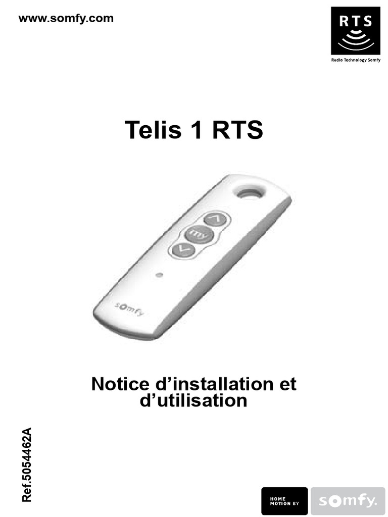 Notice Telis 1 RTS : Installation et Utilisation | PDF
