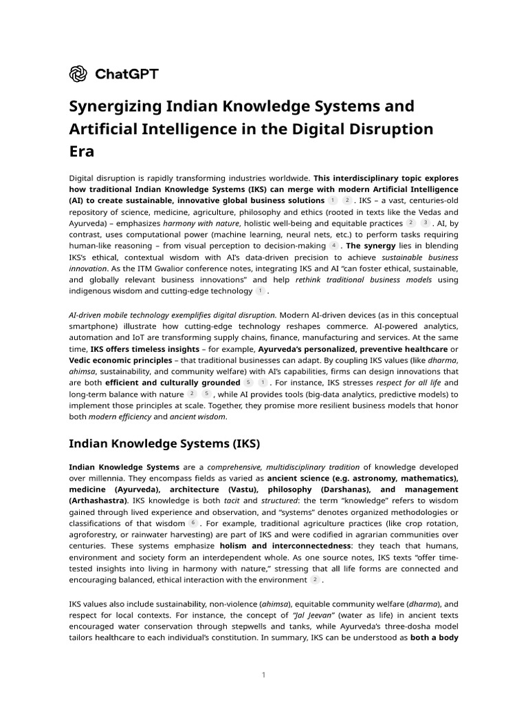Integrating Indian Knowledge with AI | PDF | Artificial Intelligence ...