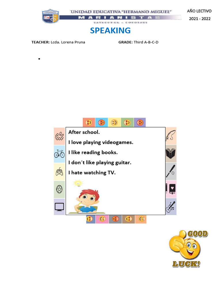 Speaking-Having Fun | PDF