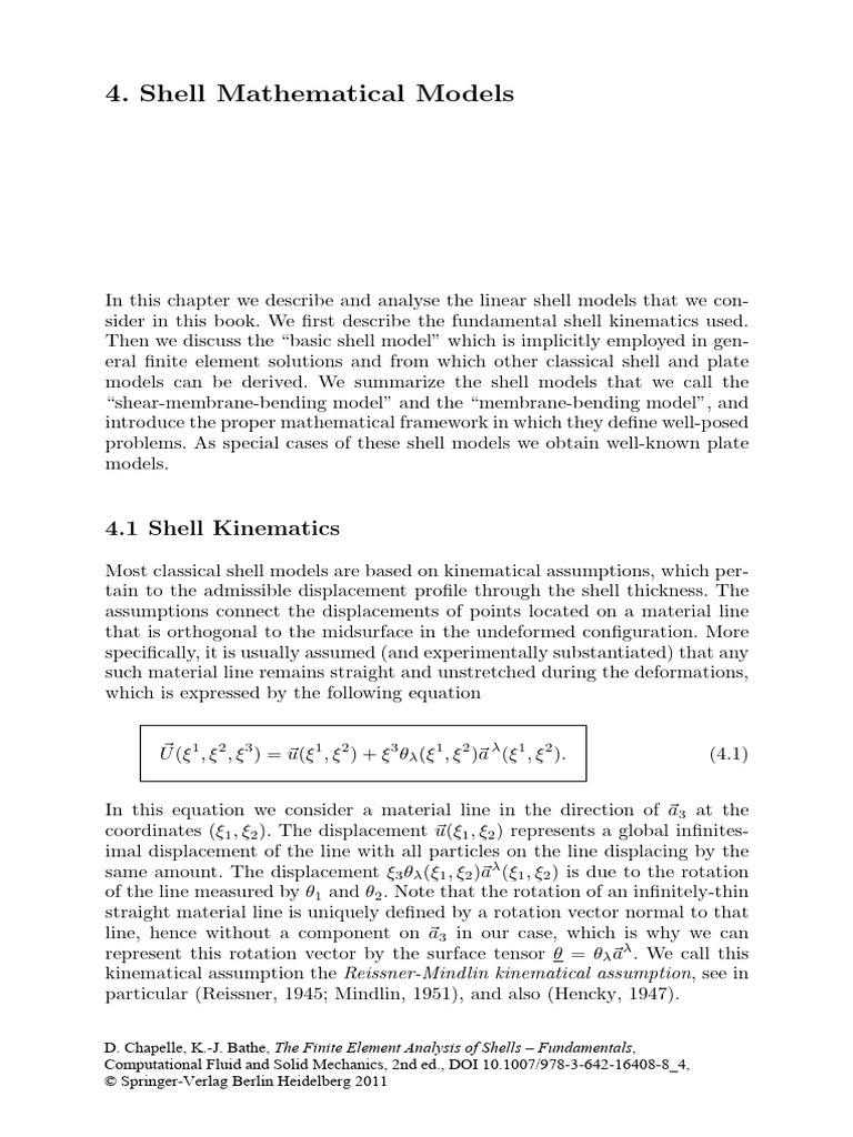 Shell Mathematical Models Overview | PDF | Stress (Mechanics ...