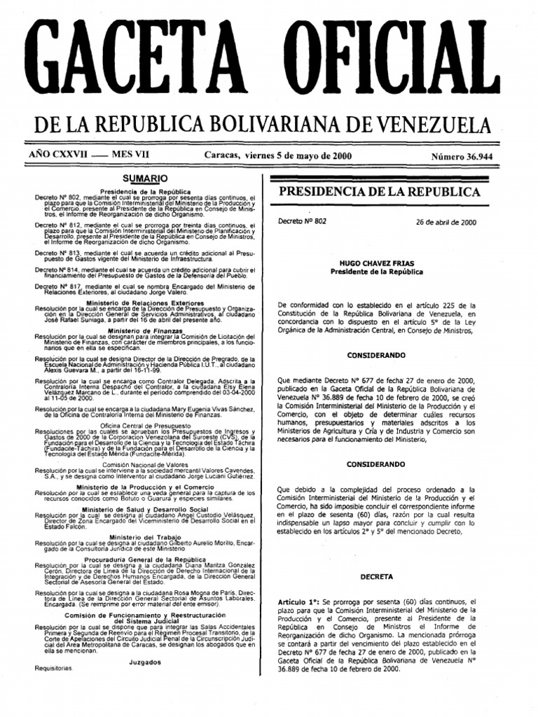 Go 36944 Botuto 2000 | PDF | Ministerio (Departamento de Gobierno ...
