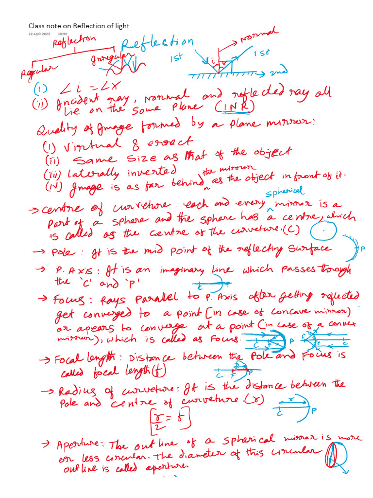 Reflection and Refraction of Light X CBSE | PDF