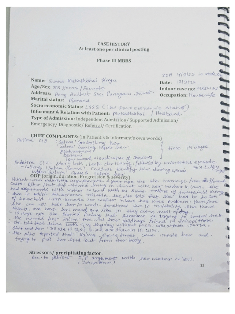 Psychi History | PDF