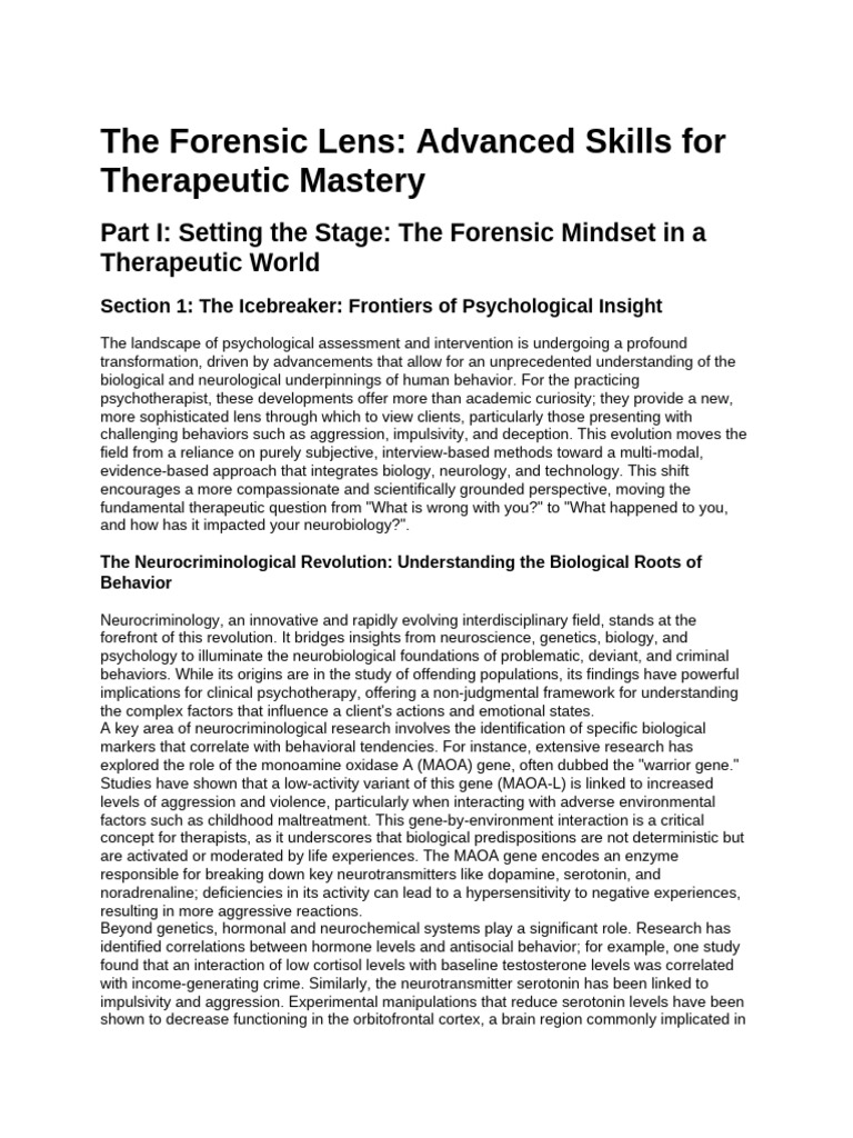 Application of Forensic Psychology For Psychologists. | PDF ...