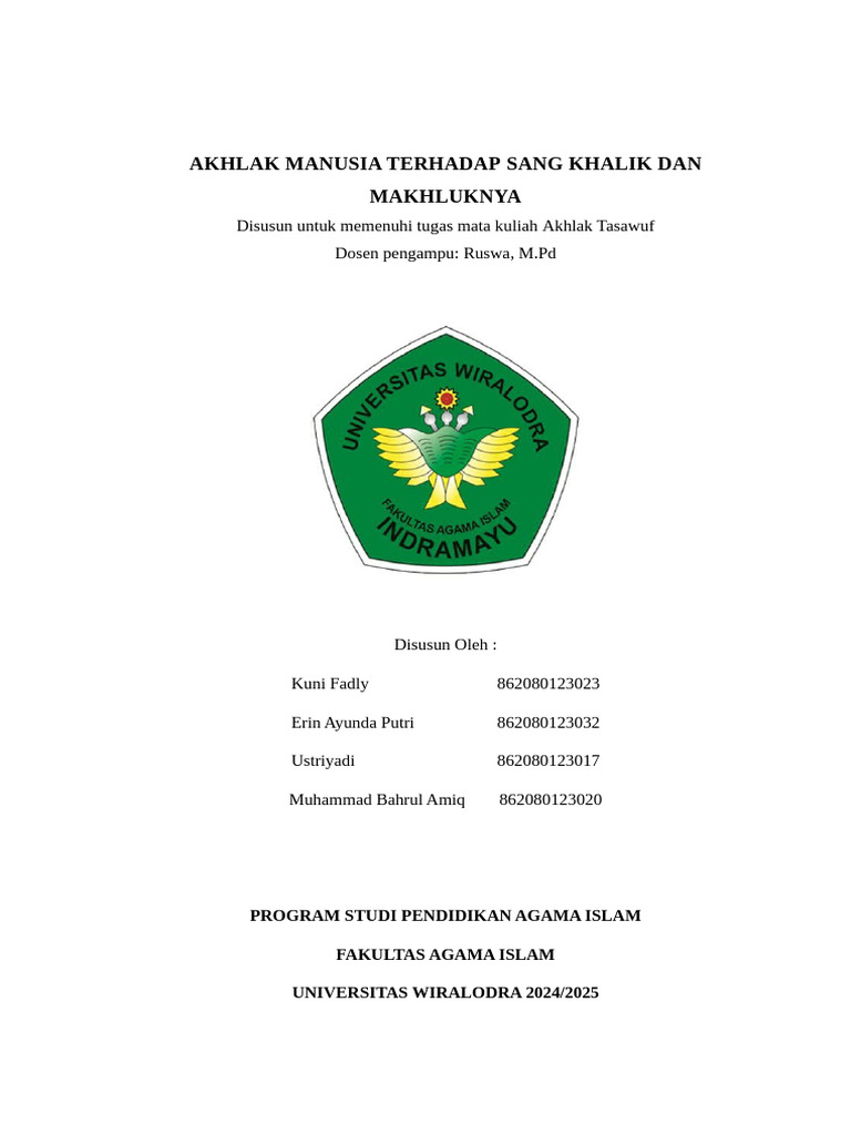 Akhlak Manusia Terhadap Sang Khalik | PDF