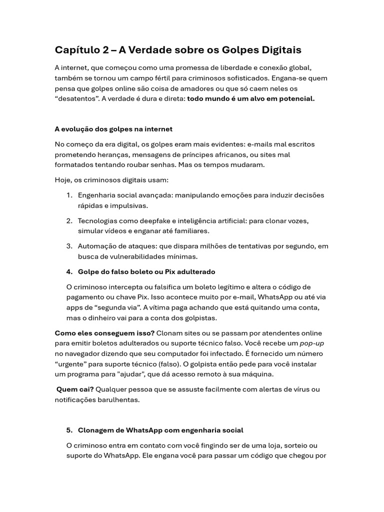 Golpes Digitais: Como se Proteger Online | PDF