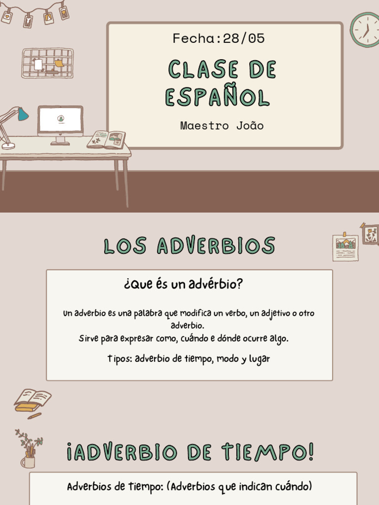 Tipos y Ejemplos de Adverbios en Español | PDF | Adverbio | Lingüística
