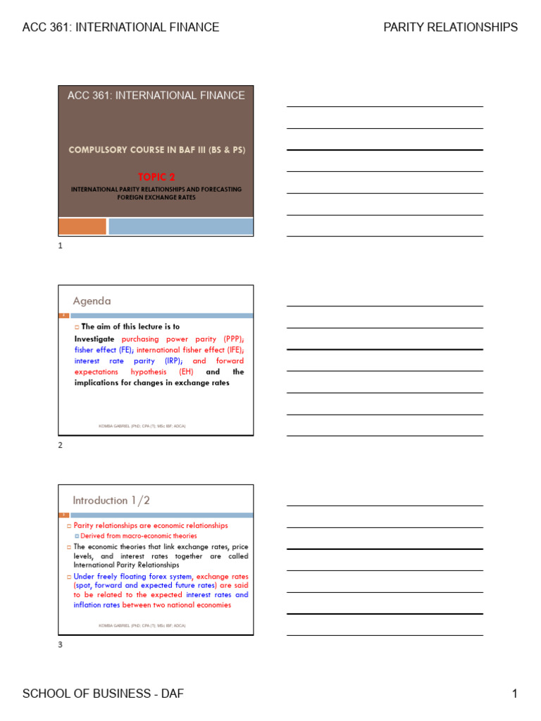 International Finance Parity Relationships | PDF | Purchasing Power ...