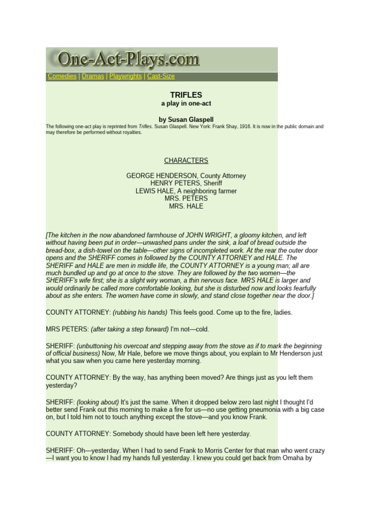 Mrs. Hale's Discovery in Trifles | PDF