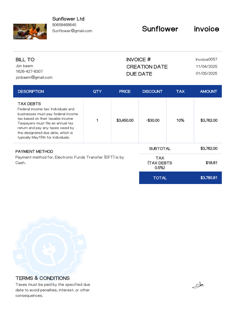 Invoice0057 April16-104943AM | PDF