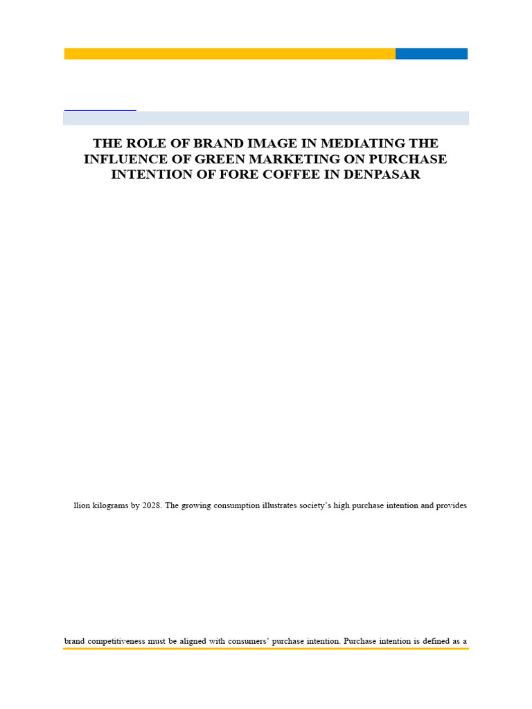 The Role of Brand Image in Mediating The Influence of Green Marketing ...
