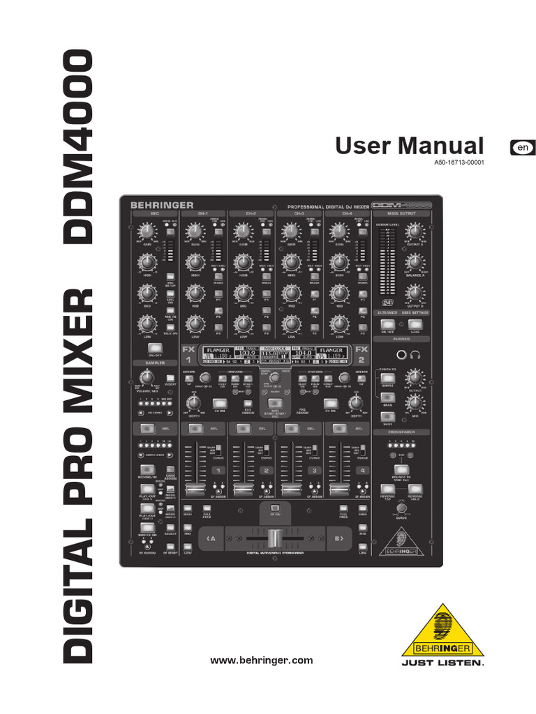 Starin - Behringer - Manuals - DDM4000 | PDF | Equalization (Audio ...