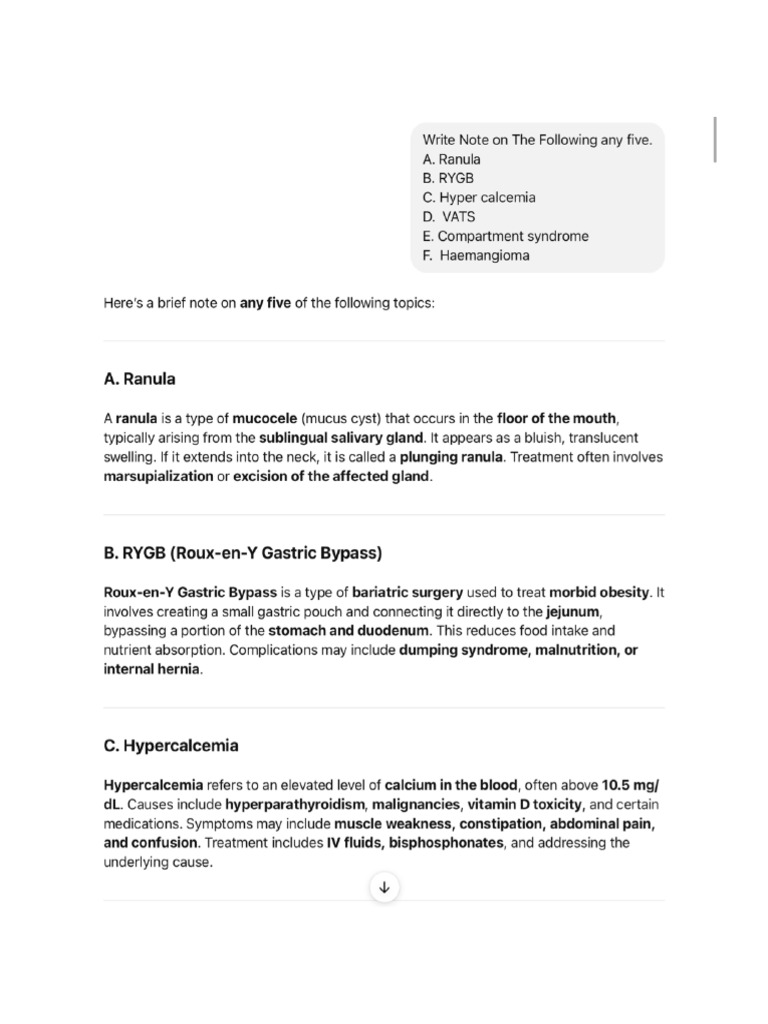 Surgery 2 (2 Marker) | PDF