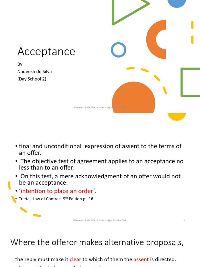 LESSON 2 (Day School Law of Contract0 | PDF | Offer And Acceptance ...