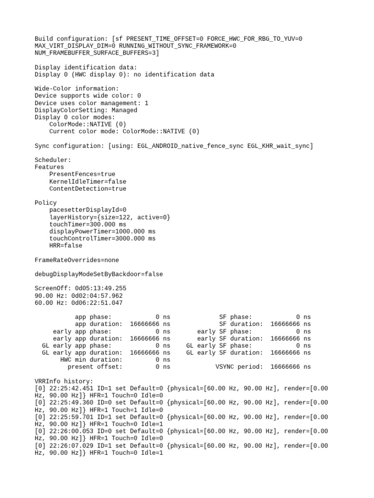 Display Configuration and Sync Data | PDF | Film And Video Technology ...