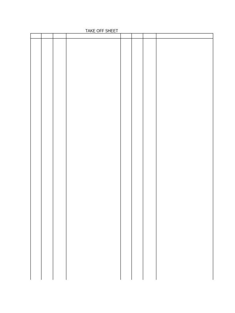 Take Off Sheet Template | PDF