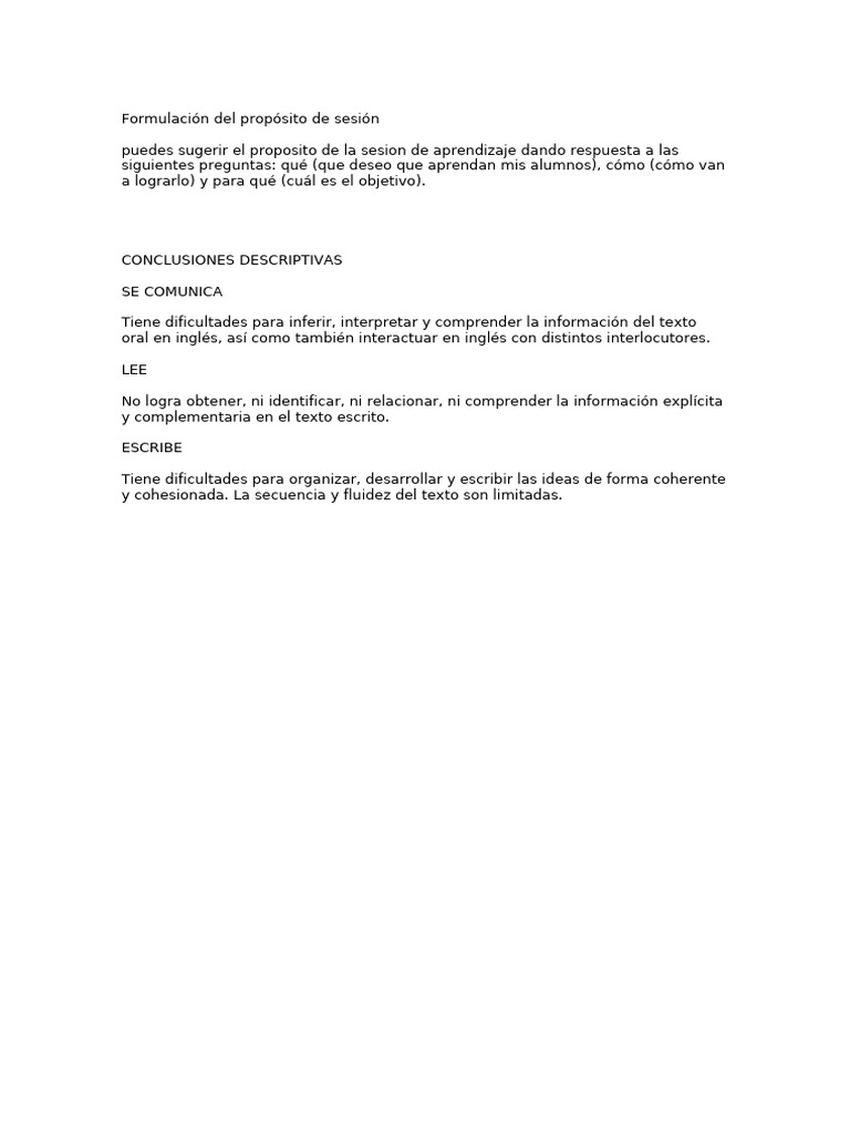 Conclusiones Descriptivas | PDF