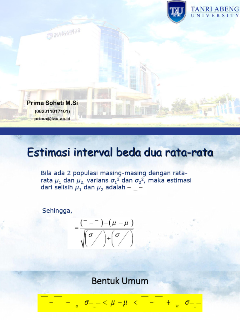 Estimasi Selisih Rata-rata Investasi | PDF